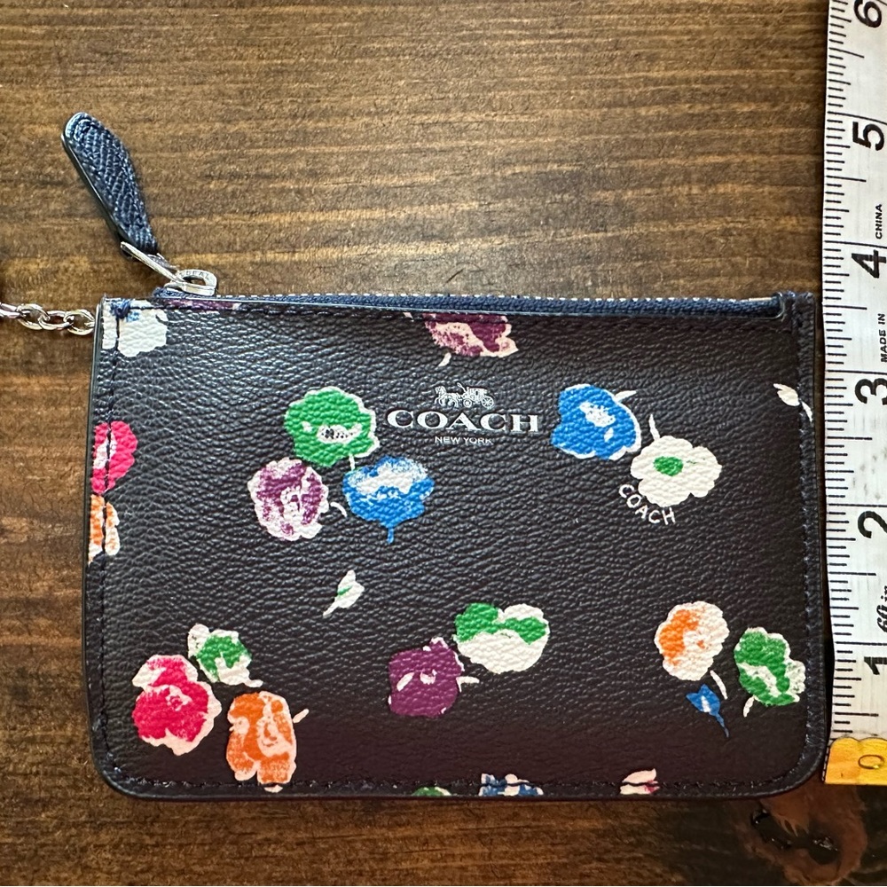Coach Key Pouch Wildflower Navy